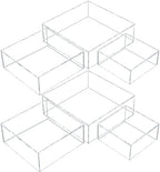 6 Pcs Acrylic Box Nesting Display Box Risers for Display 5 Sided Clear Stand Transparent Cases with Hollow