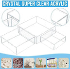 6 Pcs Acrylic Box Nesting Display Box Risers for Display 5 Sided Clear Stand Transparent Cases with Hollow, alternate view 3