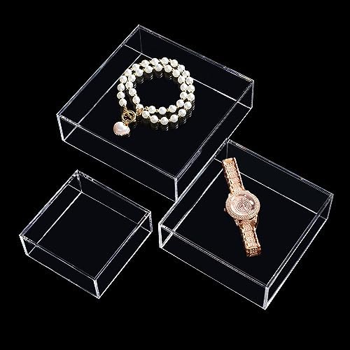 6 Pcs Acrylic Box Nesting Display Box Risers for Display 5 Sided Clear Stand Transparent Cases with Hollow, alternate view 4