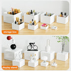 6 Pcs Acrylic Buffet Riser with Mini Sign and Maker, Buffet Risers and Stands, White Food Display Risers for, alternate view