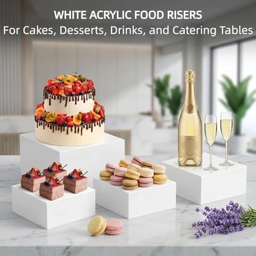 6 PCS Acrylic Buffet Risers and Stands, (10" 9" 8" 7" 6" 5") Food Risers for Buffet Table, Dessert Table Display, alternate