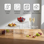 6 Pcs Acrylic Buffet Risers and Stands, Clear Display Risers for Food Table Decor, Nesting Cube Boxes with, alternate view 6