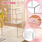 6 Pcs Acrylic Buffet Risers, Clear Stackable Food Display Stand in Clear, alternate view 6