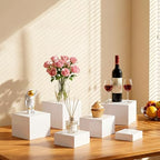 6 PCS Acrylic Buffet Risers, Nesting Display Stands for Food & Dessert Table, White Cube Boxes for Party, alternate view 2