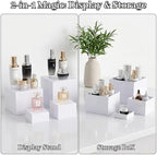 6 PCS Acrylic Buffet Risers, Nesting Display Stands for Food & Dessert Table, White Cube Boxes for Party, alternate view 5