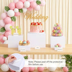 6 PCS Acrylic Buffet Risers, Nesting Display Stands for Food & Dessert Table, White Cube Boxes for Party, alternate view 7