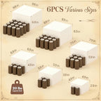 6 PCS Acrylic Buffet Risers Nesting Food Display Stands 10" to 5" in White Acrylic, alternate view 2