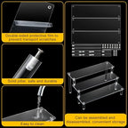 6 Pcs Acrylic Dessert Stand Set Tiered Tray Holder, Classic Style in Transparent, alternate view 5