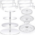 6 Pcs Acrylic Dessert Stand Set Tiered Tray Holder, Novel Style in clear