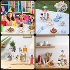 6 Pcs Acrylic Dessert Stand Set Tiered Tray Holder, Novel Style in clear, alternate view 4