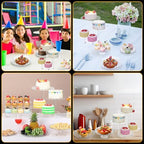 6 Pcs Acrylic Dessert Stand Set Tiered Tray Holder, Retro Style in clear, alternate view 4