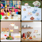 6 Pcs Acrylic Dessert Stand Set Tiered Tray Holder, Vintage Style in clear, alternate view 4
