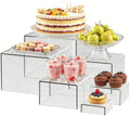 6 PCS Acrylic Display Case, 3" to 8" Food Display Buffet Risers in Clear