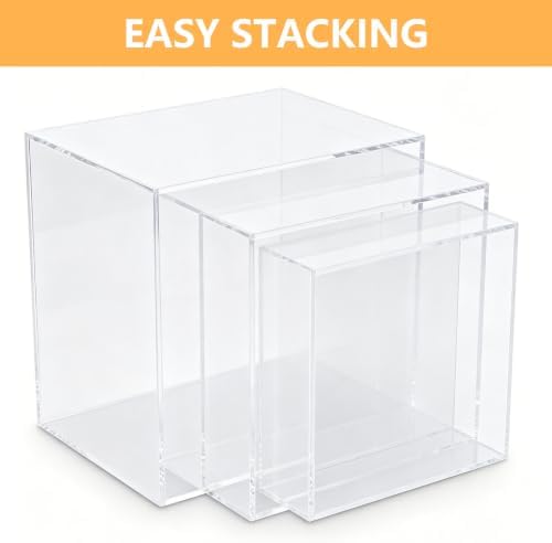 6 PCS Acrylic Display Case, 3" to 8" Food Display Buffet Risers in Clear, alternate view 6