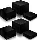 6 Pcs Acrylic Display Riser Stand for Jewelry Buffet Table, Black in Black