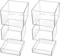 6 Pcs Acrylic Display Riser Stand for Jewelry Buffet Table, Clear in Clear