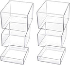 6 Pcs Acrylic Display Riser Stand for Jewelry Buffet Table, Clear in Clear