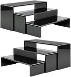 6 Pcs Acrylic Display Risers, 2 Set(7.9”L-8.3”L-8.7”L), Black in Black