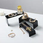 6 Pcs Acrylic Display Risers, 2 Set(7.9”L-8.3”L-8.7”L), Black in Black, alternate view 2