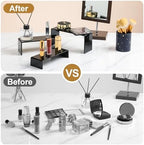 6 Pcs Acrylic Display Risers, 2 Set(7.9”L-8.3”L-8.7”L), Black in Black, alternate view 5