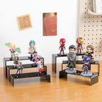 6 Pcs Acrylic Display Risers, 2 Set(7.9”L-8.3”L-8.7”L), Black in Black, alternate view 7