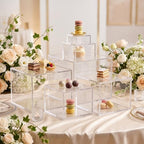 6 Pcs Acrylic Display Risers 6 Sizes 5 Sided Clear Cube Boxes, 3 to 8 Inch in transparent, alternate view 2