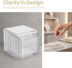 6 Pcs Acrylic Display Risers 6 Sizes 5 Sided Clear Cube Boxes, 3 to 8 Inch in transparent, alternate view 4
