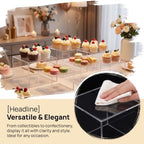 6 Pcs Acrylic Display Risers 6 Sizes 5 Sided Clear Cube Boxes, 3 to 8 Inch in transparent, alternate view 5