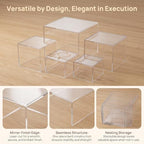 6 Pcs Acrylic Display Risers 6 Sizes 5 Sided Clear Cube Boxes, 3 to 8 Inch in transparent, alternate view 6