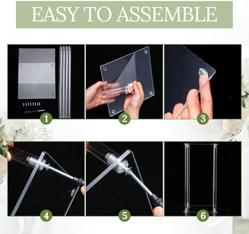 6 Pcs Acrylic Flower Stand Clear Column 23.6" 15.75" Wedding in Clear, alternate view 4