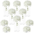 6 Pcs Acrylic Flower Stands Centerpieces Hydrangea,16 Inch in Clear