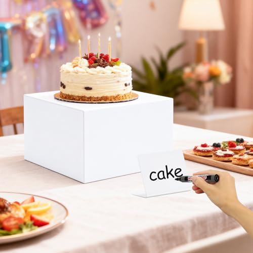 6 Pcs Acrylic Food Display 8x7x6x5x4x3 Inch Riser Buffet Risers w/ Signs a Pen Catering Dessert Jewelry Figures, alternate