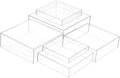 6 Pcs Acrylic Risers Cube Stands, Clear, 10 to 15 Inch, Square in Clear