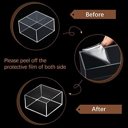 6 Pcs Acrylic Risers Cube Stands, Clear, 3 to 8 Inch, Square in Clear, alternate view 5