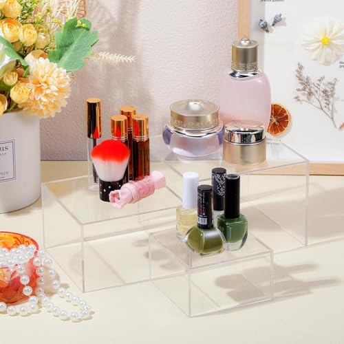 6 Pcs Acrylic Risers Cube Stands, Clear, 3 to 8 Inch, Square in Clear, alternate view 6