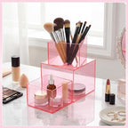 6 Pcs Acrylic Risers Cube Stands, Clear Pink, 3 to 8 Inch, Square in Clear Pink, alternate view 6