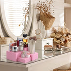 6 Pcs Acrylic Risers Cube Stands, Pink, 3 to 8 Inch, Square in Pink, alternate view 6