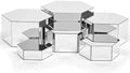 6 Pcs Acrylic Risers Cube Stands, Sliver, 7 to 12 Inch, Hexagonal in Sliver