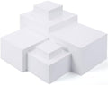 6 Pcs Acrylic Risers Cube Stands, White, 3 to 8 Inch, Square in White