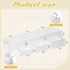 6 Pcs Acrylic Risers Cube Stands, White, 7 to 12 Inch, Square in White, alternate view 3