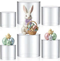 6 Pcs Acrylic Risers Display Stands 4" 5" 6" Round Cake Cylinder Pedestal Stands for Dessert Table, Buffet