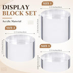 6 Pcs Acrylic Risers Stand Display Block Decor Riser 3 Size, Round in clear, alternate view 2