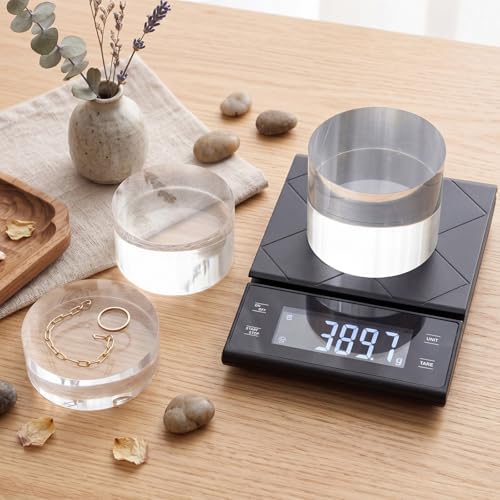 6 Pcs Acrylic Risers Stand Display Block Decor Riser 3 Size, Round in clear, alternate view 3