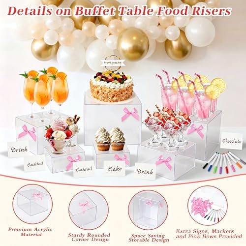 6 Pcs Acrylic with Bowknot, Mini Signs and Markers, Clear in Clear, alternate view 4