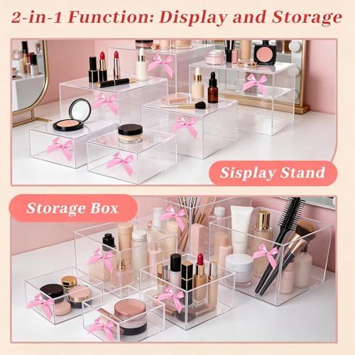6 Pcs Acrylic with Bowknot, Mini Signs and Markers, Clear in Clear, alternate view 5