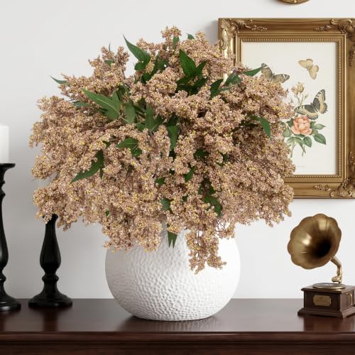 6 Pcs Artificial Berry Stem for Vase, 17 in Faux Nandina Branches Fall Floral Picks Fake Realistic Berry Spray, alternate