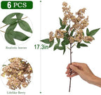6 Pcs Artificial Berry Stem for Vase, 17 in Faux Nandina Branches Fall Floral Picks Fake Realistic Berry Spray, alternate