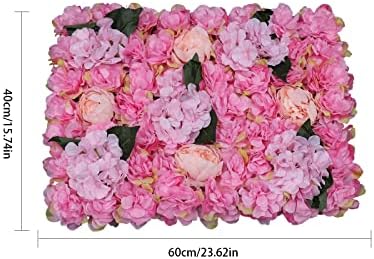 6 Pcs Artificial Flower Wall Panels 3D Flower Background Panel for Wall, 60x40cm Wedding Flower Decorations Wall, alternate