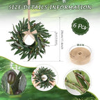 6 Pcs Artificial Summer Olive Wreaths Greenery Wreath Mini Green Kitchen Cabinet Wreaths Spring Wreath for Front, alternate