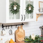 6 Pcs Artificial Summer Olive Wreaths Greenery Wreath Mini Green Kitchen Cabinet Wreaths Spring Wreath for Front, alternate